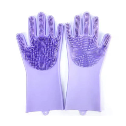 Whiskerspal Pet Grooming Gloves Dog Cat Bathing Cleaning Glove Shampoo Scrubber Clean Soft Silicone Hair Removal Glove Hand Skin Protection