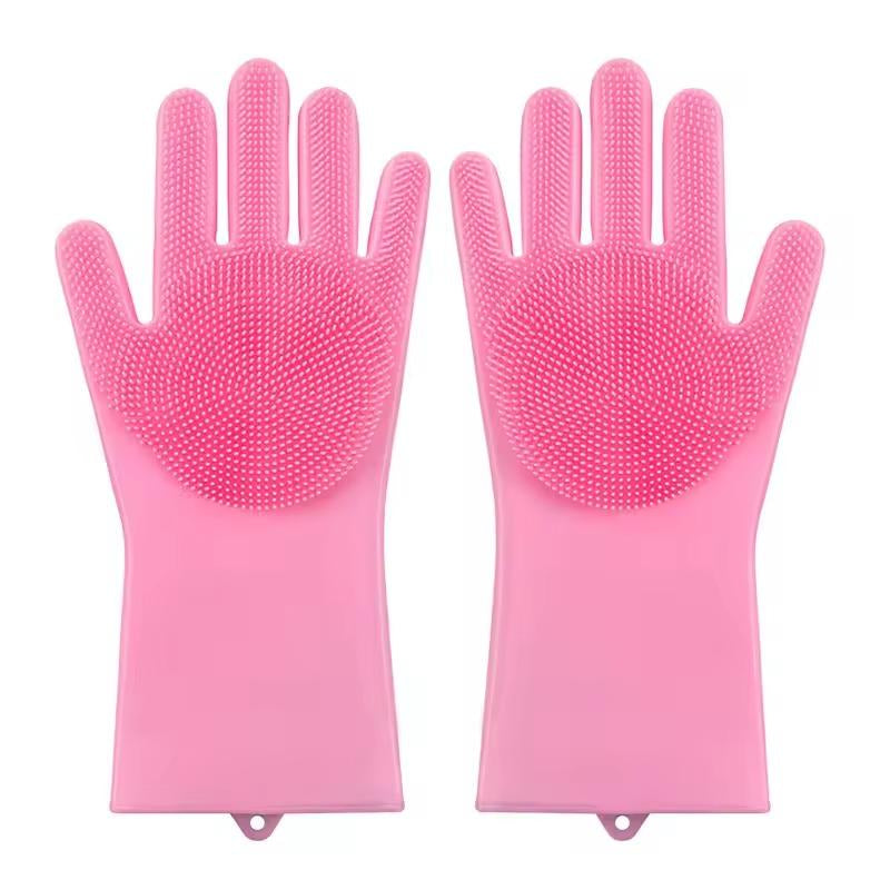 Whiskerspal Pet Grooming Gloves Dog Cat Bathing Cleaning Glove Shampoo Scrubber Clean Soft Silicone Hair Removal Glove Hand Skin Protection