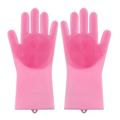 Whiskerspal Pet Grooming Gloves Dog Cat Bathing Cleaning Glove Shampoo Scrubber Clean Soft Silicone Hair Removal Glove Hand Skin Protection