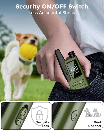 JUGBOW Dog Training Collar 3300FT Dog Training Behavior Aid, Remote IPX7 Waterproof with 4 Training Modes, Rechargeable E-Collar for All Breeds DT61