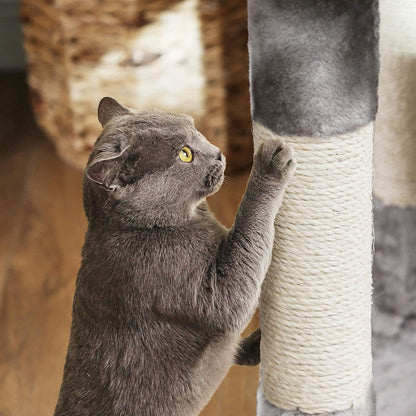 Cat Tree, Cat Tower, Scratching Posts, 47.2 Inches, Light Gray UPCT80W