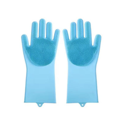 Whiskerspal Pet Grooming Gloves Dog Cat Bathing Cleaning Glove Shampoo Scrubber Clean Soft Silicone Hair Removal Glove Hand Skin Protection