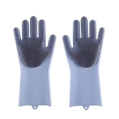 Whiskerspal Pet Grooming Gloves Dog Cat Bathing Cleaning Glove Shampoo Scrubber Clean Soft Silicone Hair Removal Glove Hand Skin Protection