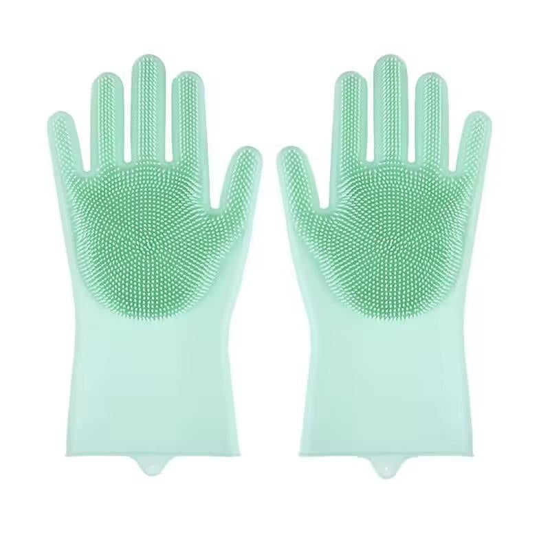 Whiskerspal Pet Grooming Gloves Dog Cat Bathing Cleaning Glove Shampoo Scrubber Clean Soft Silicone Hair Removal Glove Hand Skin Protection